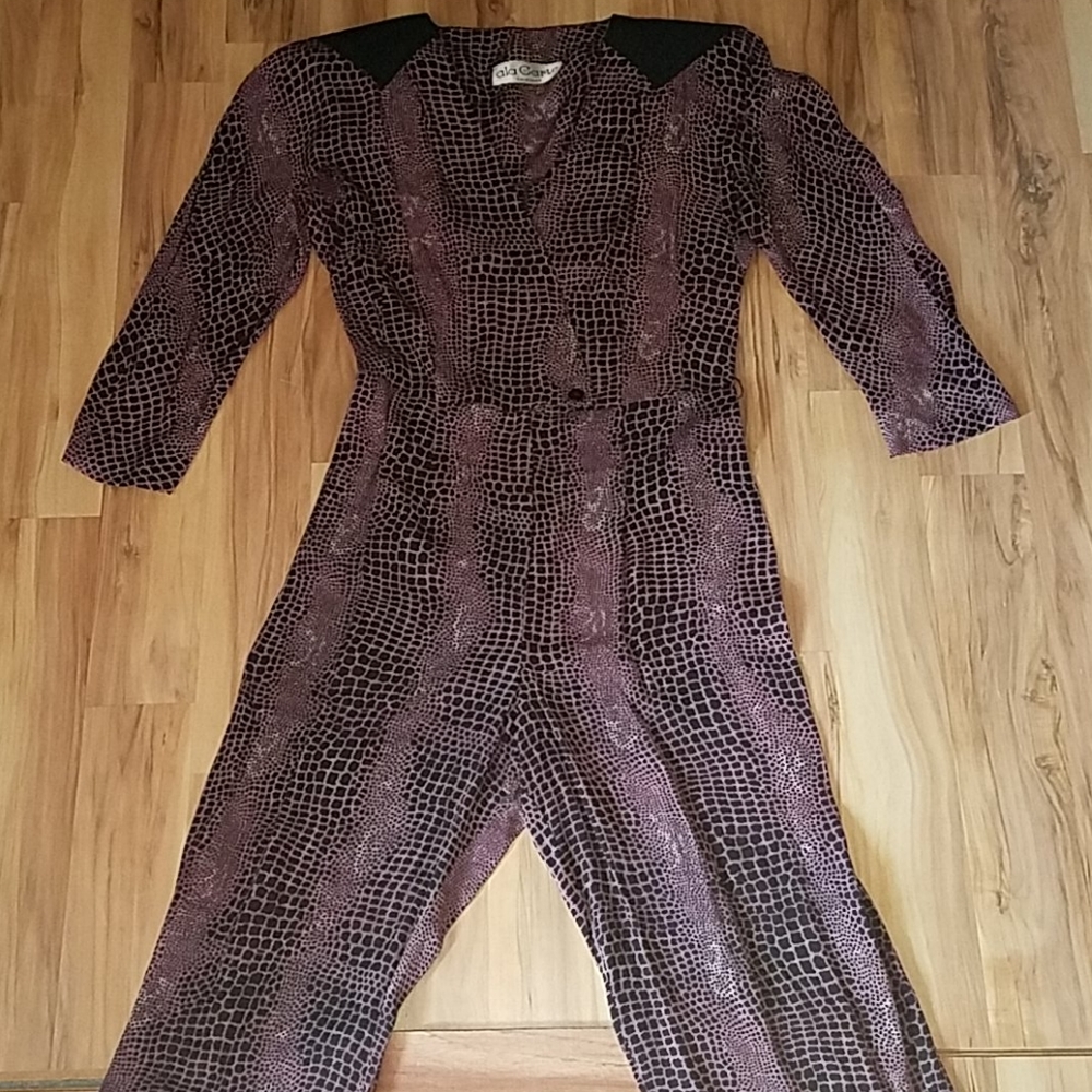 Vintage 80s 90s Animal Print Jumpsuit - Picture 4 of 11